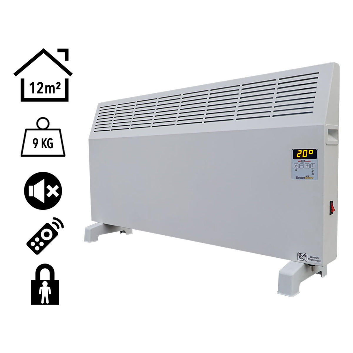 Heatbox Dijital Konvektör Isıtıcı 1000 W – Uzaktan Kumandalı (HBK1000D)