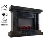 Heatbox Elektrikli Fanlı Şömine Large 1000/2000 W – Lotus Desenli, Bluetooth Ses Efektli