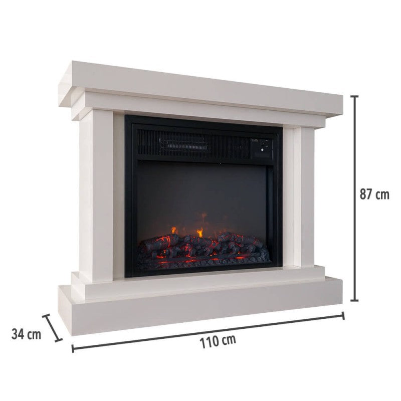 Heatbox Elektrikli Fanlı Şömine Medium 1000/2000 W – Ay Taşı Desenli, Bluetooth Ses Efektli