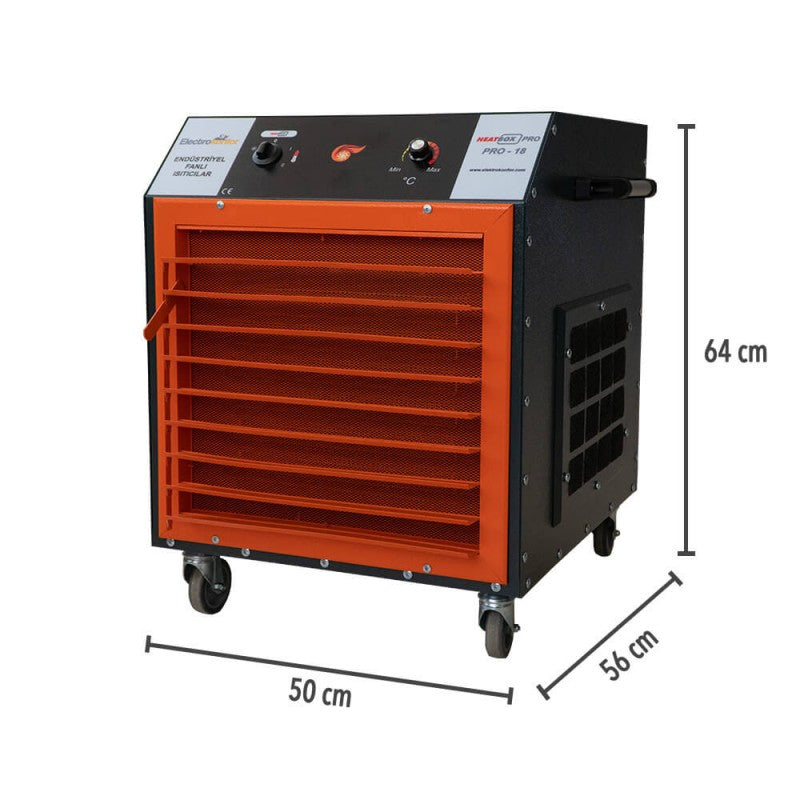 Heatbox Pro Endüstriyel Fanlı Isıtıcı 9000/18000 W – Trifaze, Füme