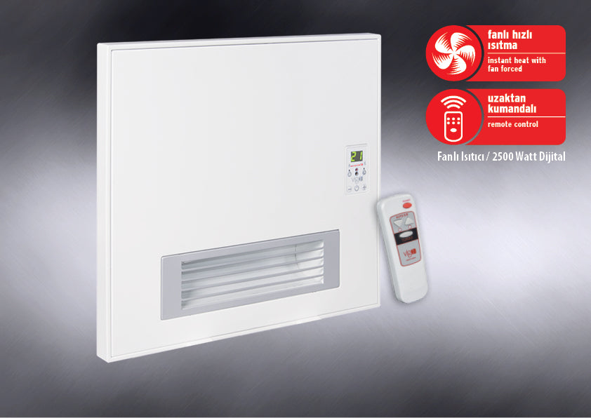 İvigo EFP4550E25B 2500 W fanlı dijital panel ısıtıcı